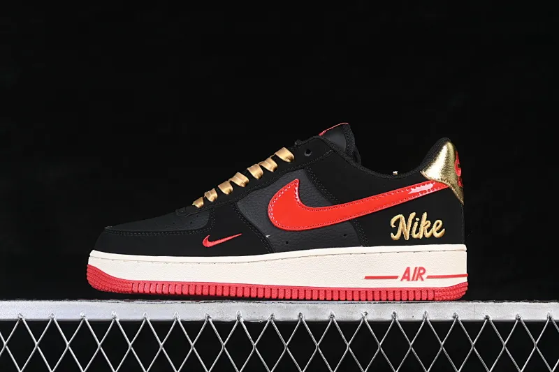 All Categories Nk Air Force 1 Air Force Series Nk Air Force 1 Low Air Force Low Nike Air Force 1'07 Low Black Gold Red Flame Air Force One Low Casual Shoes NH0601-528